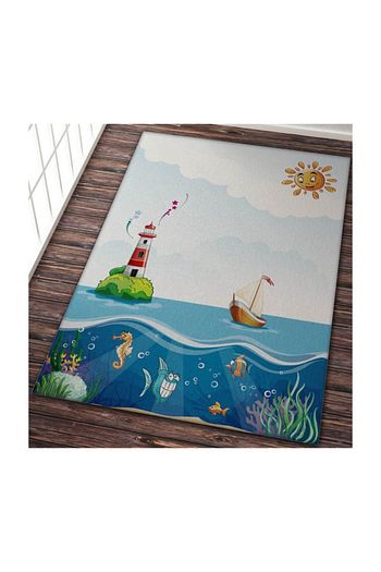 Ayze Home Erkek Cocuk Odasi Deniz Feneri Ve Gunes Baskili Hali Trendyol