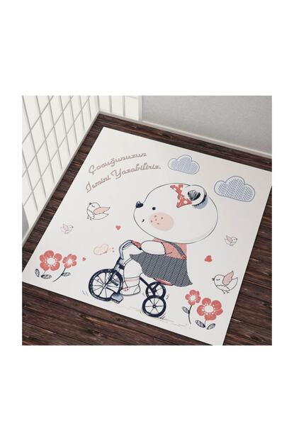 Ayze Home Bebek Odasi Ayicik Bisiklet Baskili Hali Trendyol