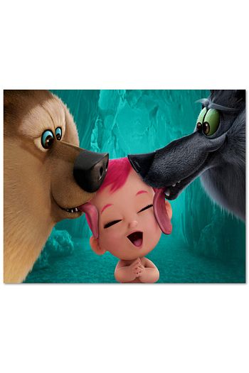 ahsap tablo leylekler filmi kurt ayi ve bebek 25x35 cm boyut