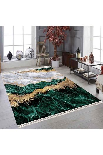 brillant hali yesil dijital baskili dekoratif hali fiyati yorumlari trendyol