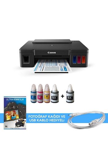 Canon G1411 Photoink Murekkepli Tankli Yazici 1 Siyah Murekkep Ve Fotograf Kagidi Hediyeli Trendyol