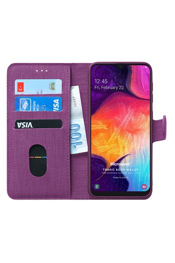 microsonic galaxy a50 kilif fabric book wallet mor