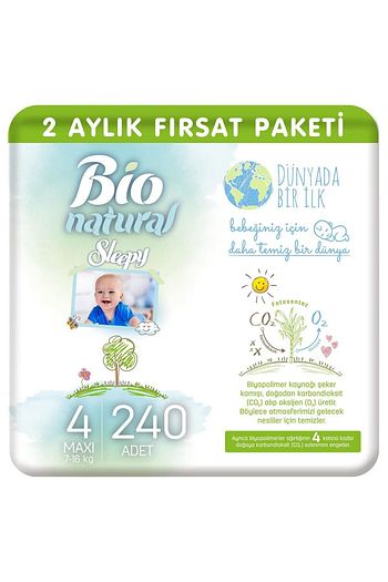 sleepy bio natural bebek bezi 4 numara maxi 240 adet fiyati yorumlari trendyol
