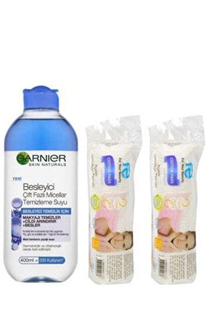 Garnier Besleyici Cift Fazli Micellar Makyaj Temizleme Suyu 400ml Makyaj Temizleme Pamugu 70 Li 2 Adet Trendyol