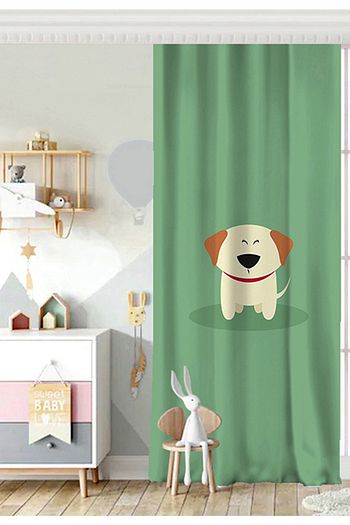 Realhomes Tek Kanat Kopek Desenli Dijital Baskili Modern Cocuk Odasi Fon Perde Trendyol