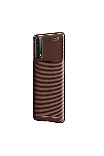 huawei p smart 2021 kilif negro karbon silikon kahverengi