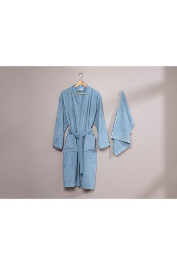 english home plain pamuklu 2 li bornoz takimi l xl indigo fiyati yorumlari trendyol