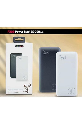 30 000 mah beyaz powerbank 2 1 amper tasinabilir sarj