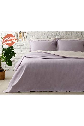 English Home Jayce Pamuklu Cift Kisilik Yatak Ortusu Takimi 230x240 Cm Lila Trendyol