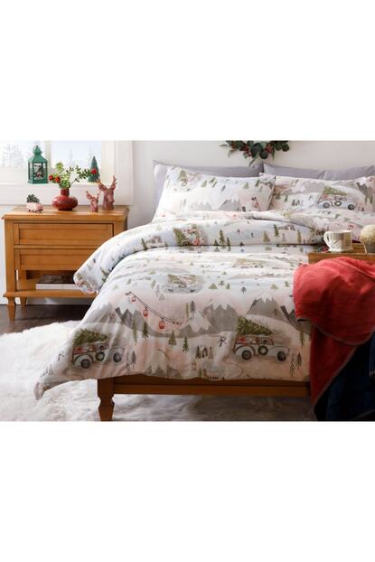 English Home Winter Holiday Pamuk Tek Kisilik Nevresim Takimi 160x220 Cm Pembe Trendyol