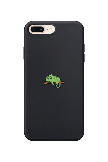 iphone 7 plus siyah lansman renkli bukalemun telefon kilifi
