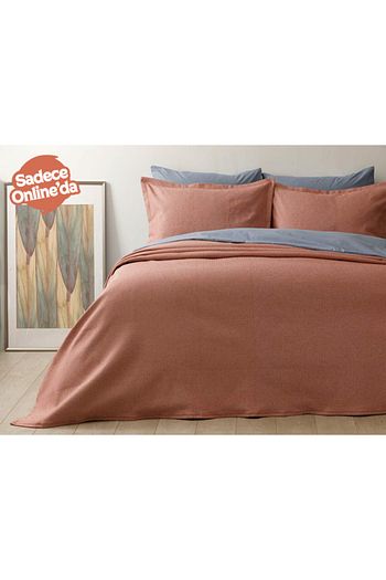 English Home Blake Pamuklu Cift Kisilik Yatak Ortusu Takimi 230x240 Cm Kiremit Trendyol