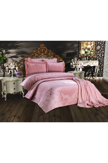 jwk home pudra pembe simli yatak ortusu ve nevresim takimi fiyati yorumlari trendyol
