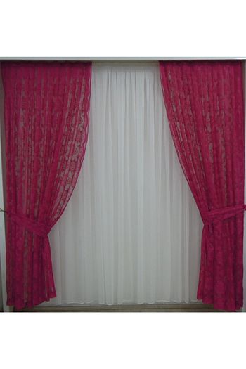 Ladantela Fusya Pembe Renkli Tulden Fon Perde Trendyol
