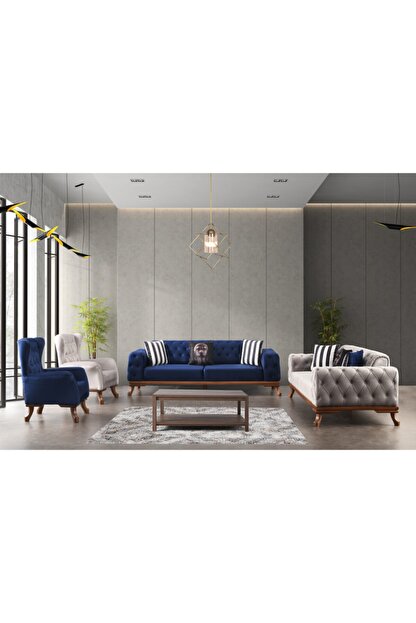 aydinlife lacivert ahsap ayakli koltuk takimi fiyati yorumlari trendyol