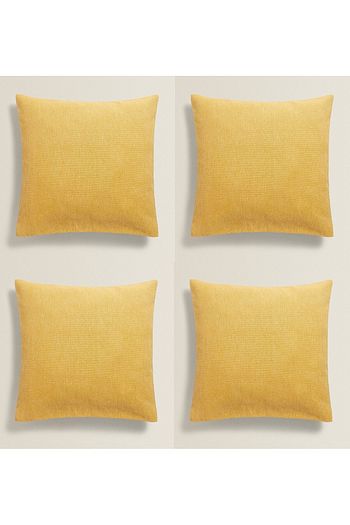 Atakum Home Sari Renk Duz Desen 43x43 Nano Keten Kumas Kirlent 4 Adet Trendyol