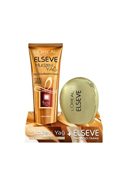 Elseve L Oreal Paris Sac Guzellestirici Mucizevi Yag Kremi Kuru Ve Sert Saclar 150 Ml Altin Tarak Trendyol