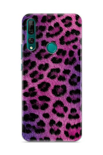 huawei y9 prime telefon kilifi mor leopar tasarimli