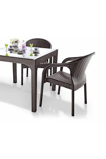 rainbow holiday 4 adet ege rattan sandalye 90x150 camli masa 4 minder fiyati yorumlari trendyol