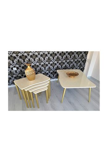 Canisa Concept Kugu Serisi 4 Lu Zigon Sehpa Ve Orta Sehpa Takimi Krem Gold Ayakli Fiyati Yorumlari Trendyol