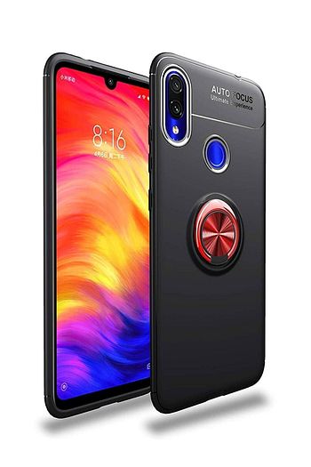 Caseart Xiaomi Redmi Note 7 Pro Kilif Renkli Yuzuklu Manyetik Silikon Kapak Siyah Kirmizi Trendyol