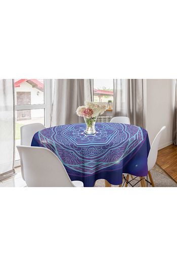 Rengirenk Geometrik Yuvarlak Masa Ortusu Neon Renkli Mandala Desenli Pembe Mavi Trendyol