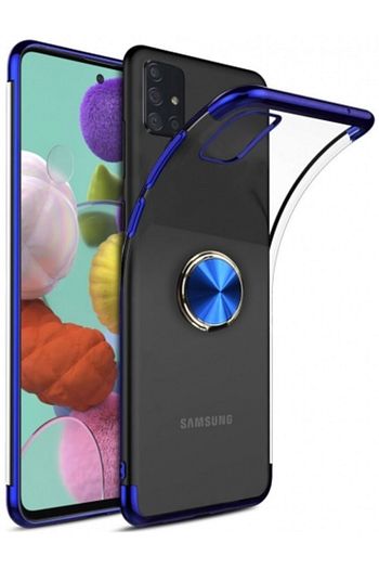 Kilifplus Samsung Galaxy A51 Kilif Renkli Koseli Yuzuklu Standli Lazer Seffaf Esnek Silikon Mavi Trendyol