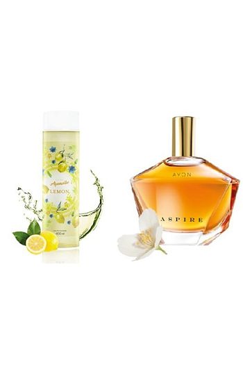 avon aspire impress kadin parfum edt 50 ml aquavibe kolonya limon kokulu 400 ml ikili set fiyati yorumlari trendyol