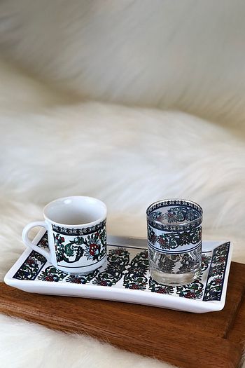 Karaca Tek Kisilik Akik Tepsili Kahve Servis Seti Platin Pembe Trendyol