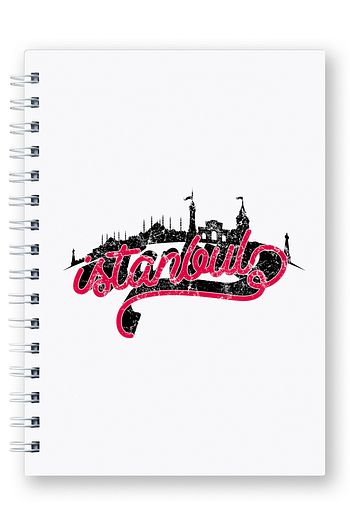 Presstish Istanbul Skyline Tasarim Yandan Spiralli Sert Kapakli Defter Trendyol