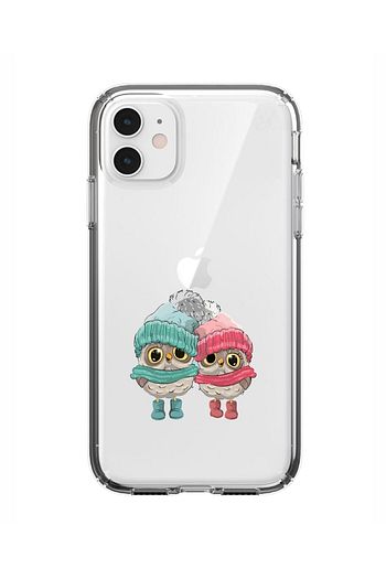 sevgili baykuslar tasarimli iphone 11 seffaf telefon kilifi