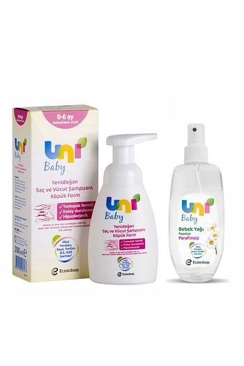 uni baby yenidogan 200 ml bebek kopuk sampuani ve bebek yagi papatya 200 ml 2 li paket fiyati yorumlari trendyol