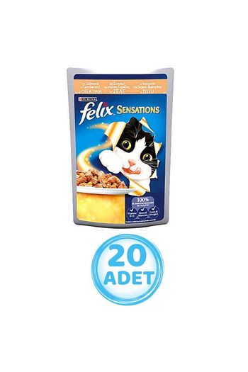 Purina Felix Felix Sensations Jellies Somonlu Ve Karidesli Yas Kedi Mamasi 100 Gr 20 Adet Trendyol