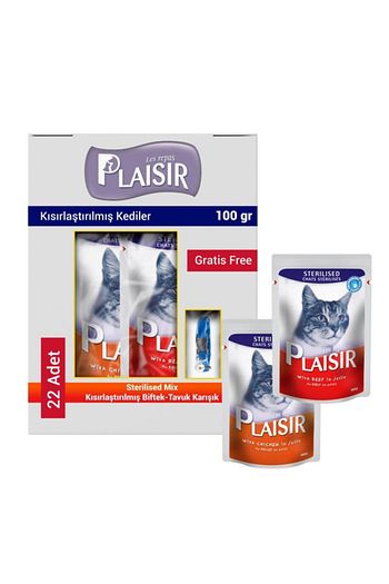 Plaisir Sterilised Karisik Kisirlastirilmis Kedi Mamasi 22x100 Gr Trendyol