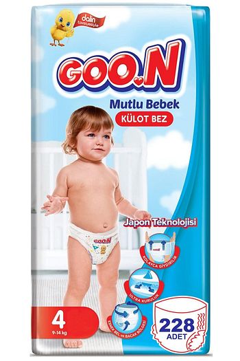 goo n goon mutlu bebek kulot bez 4 beden 9 14 kg 228 adet bez fiyati yorumlari trendyol