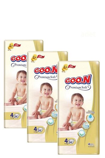 goo n premium bebek bezi 4 beden 34 adet 3 paket fiyati yorumlari trendyol