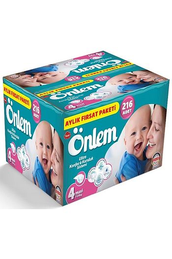 onlem bebek bezi aylik firsat pk beden 4 7 14kg maxi 216 adet fiyati yorumlari trendyol