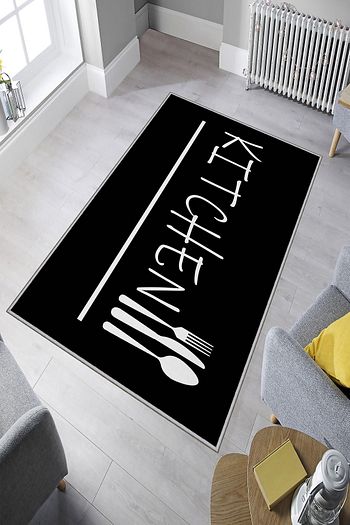 Homefesto Dekoratif Ozel Tasarim Modern Yikanabilir Ince Kaymaz Taban Mutfak Halisi Trendyol