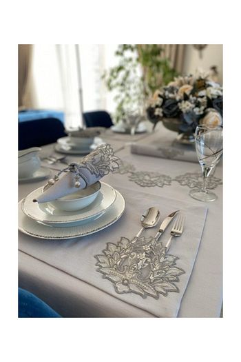 Turkish Home 34 Parca Amerikan Servisli Masa Seti Cinar Gri Trendyol