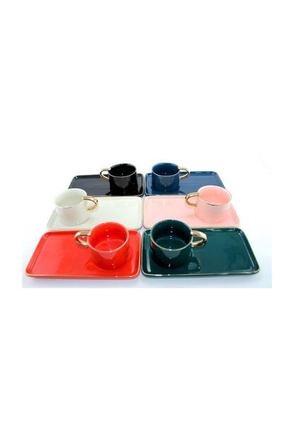 Decovien 6 Li Deco Vien Renkli Luks Kahve Fincan Takimi Trendyol