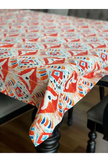 Gastrot Mavi Turuncu Damask Desenli Masa Ortusu Trendyol