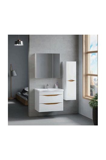 Kare Banyo Kare Idea Serisi 80cm Mdf Banyo Dolabi Takimi Seramik Lavabo Boy Dolabi Haric Trendyol