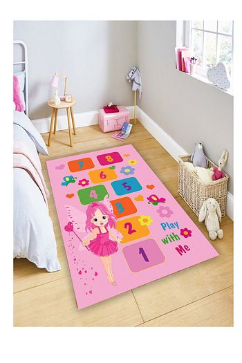 Haliexpress Kizli Pembe Seksek Yikanabilir Kesme Cocuk Halisi C1011 180 X 280 Cm Trendyol