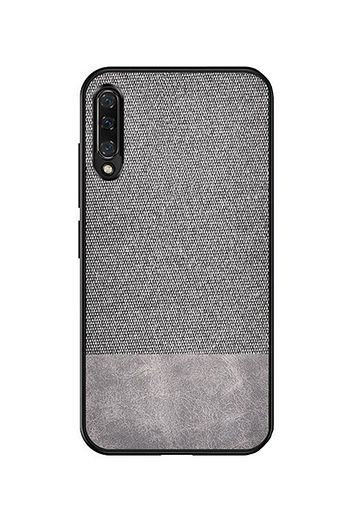 huawei p smart pro 2019 y9s fabrik serisi kumas ve deri desen kilif gri