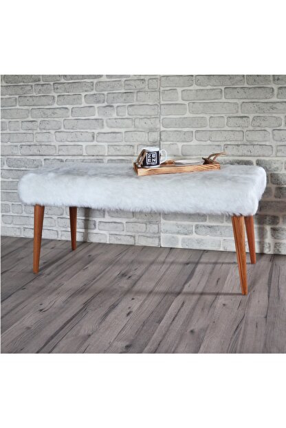 Sanal Mobilya Retro Bench Beyaz Pelus Trendyol