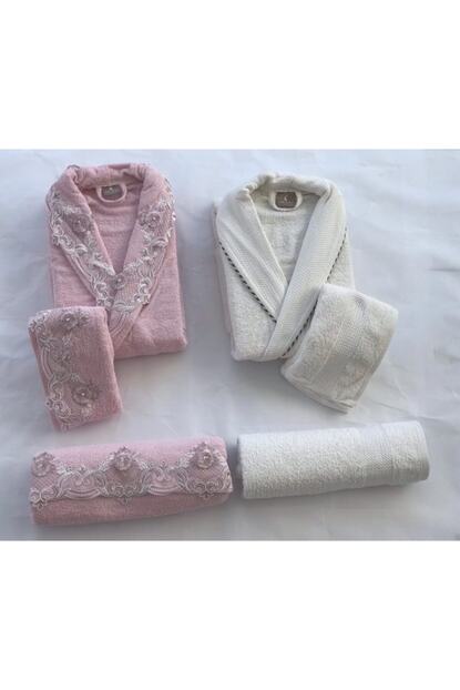 Cemil Ipekci Aile Bornoz Seti Naturel Inci Nakisli 6 Parca Fiyati Yorumlari Trendyol