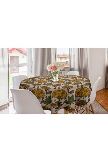Orange Venue Vintage Yuvarlak Masa Ortusu Eski Moda Romantik Cicek Cizimleri Deseni Rengirenk Trendyol