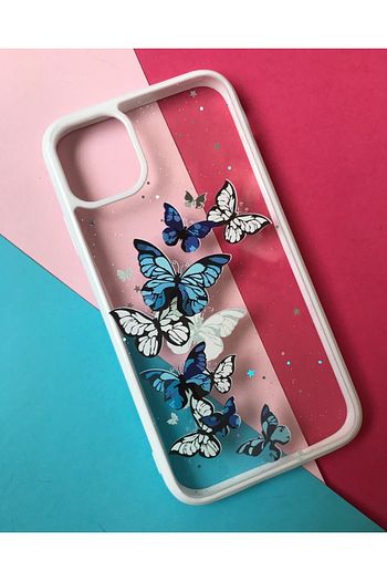 iphone 7 isiltili kelebek desenli seffaf kilif