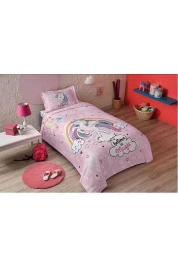 ozdilek tek kisilik pike takimi unicorn pembe fiyati yorumlari trendyol