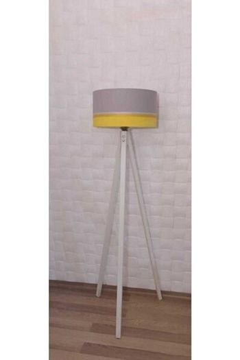 Ozlem Aydinlatma Gri Sari Sapkali Beyaz Uc Ayakli Cocuk Odasi Tripod Lambader Trendyol